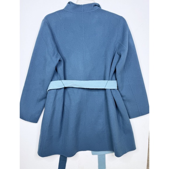 Talbots Womens Belted Double-Faced Wool Jacket Coat Teal Size 14 - Picture 9 of 9